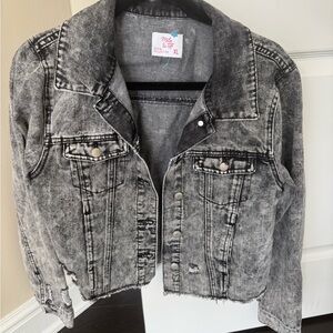 Moa Moa Women's Distressed Gray Jean Jacket